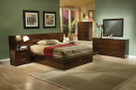 C200711P - Huntsville I Light Cappuccino Solid Wood with NS Panels Platform Bed with Ambient Lighting under the Rails