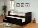 C300104 - Rochelle Black Solid Wood Captin Bed with Trundle