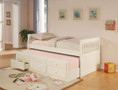 C300107 - Faron White Solid Wood Captin Bed with Trundle