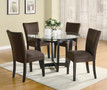 C101490 - Isabella Rich Cappuccino Solid Wood & Glass 5 Piece Counter Height Dining Set