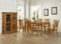 C100621 - Carve ll Medium Brown Solid Wood 7 Piece Counter Height Dining Set