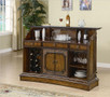 C100173 - Litton Cognac Solid Wood, Marble Top Bar With Bar Stool