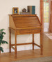 C5301N - Nodin Natural Warm Honey Solid Wood Roll Top Secretary Desk