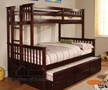 FABK458F - Zaire Espresso Solid Wood Twin/Full Bunk Bed with Trundle and Storage Drawers