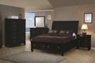c201329 - Wyatt Black Solid Wood Platform Bed w/ Storage Drawers