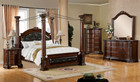 fa7271 - Giselle Brown Cherry Solid Wood Post Canopy Bed