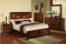 fa7152 - Lyle Acacia and Walnut Solid Wood Panel Bed
