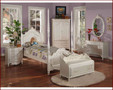 ac01000 - Princess Pearl White Solid Wood Post Bed