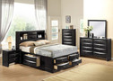 AC21610Q - Ireland Black Finish Solid Wood Contemporary Bed
