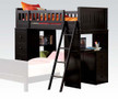 AC10980 -Berco Black Solid Wood Twin/Twin Loft Bed