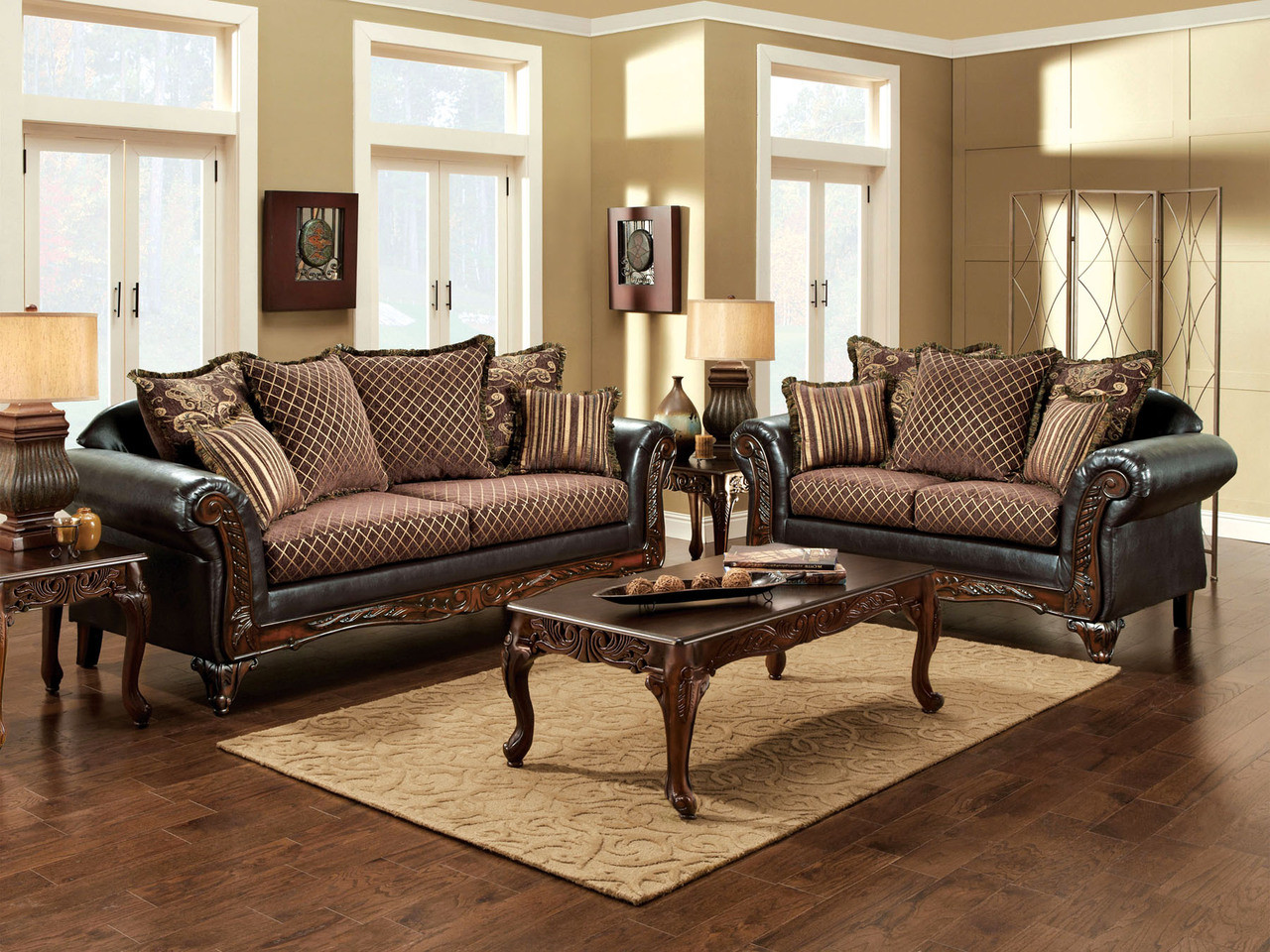 FA7635 Bernelle Espresso Formal Sofa and Loveseat Inland Empire