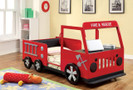 FA7767 - Rescuer Red Fire Truck Strudy Metal Childrens Bed