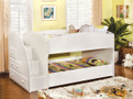 FABK921WHT - Neema White Finish Solid Wood Twin/ Twin Bunk Bed