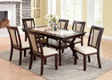 FA3984T - BRENDO DARK CHERRY AND IVORY SOLID WOOD 7 PC. DINING SET 