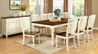 FA3216T - Harrisburg White Wash/Dark Oak Solid Wood 9 pc Dining Table 