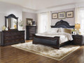 C203191 - Cambridge Adult Bed with Upholstered Panels and Shell Carving