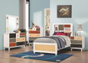 C400791 - Lemoore Solid Wood Multi-Color Bookcase Bed with Three Drawers