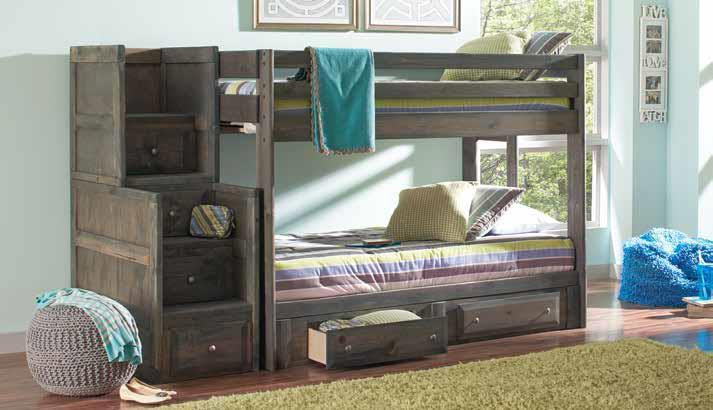 full over full bunk beds with stairs