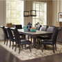 c107281 Weber Traditional 7 Piece Dining Table and Cream Upholstered Chair Set