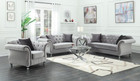 C551161 Frostine Glamorous Sofa with Crystal Button Tufting Sofa And Love Seat