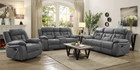 C602261 Houston Stone Casual Pillow-Padded Reclining Sofa And Love Seat with Contrast Stitching