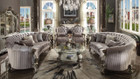 P2 56845 Mathis Velvet Antique Platinum Finish Over Sized Oval Sofa