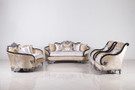 EF35022 - Rosalita Italian Formal 100% Mahogany Wood Sofa & Love Seat