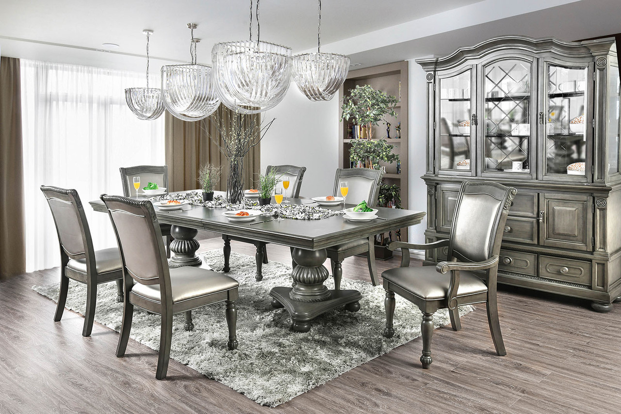 FA3350GYT Nia Gray 7 Piece Formal Dining Set Inland Empire Furniture