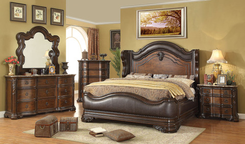 FA7859 - Armon Traditional Style Bedroom Group W/ Genuine Marble Tops