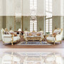P1 93630 - Tobias Formal Elegant Leather Sofa, Love Seat and Chair with Intricate Wood Detail