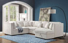 FA6946BG - Anassa Contemporary Beige Sectional With Pull Out Sleeper