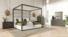 P6 79770 - Genoviva Grey Contemporary King Canopy Bed