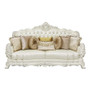 Andela Elegant Formal Antique White Leather Sofa 