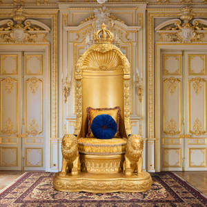 P1 1800CH - Ariel Gold Lion Throne Chair