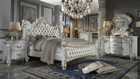 P2 BD01339 - Vendome Antique Pearl Leather Formal Elegant Bed