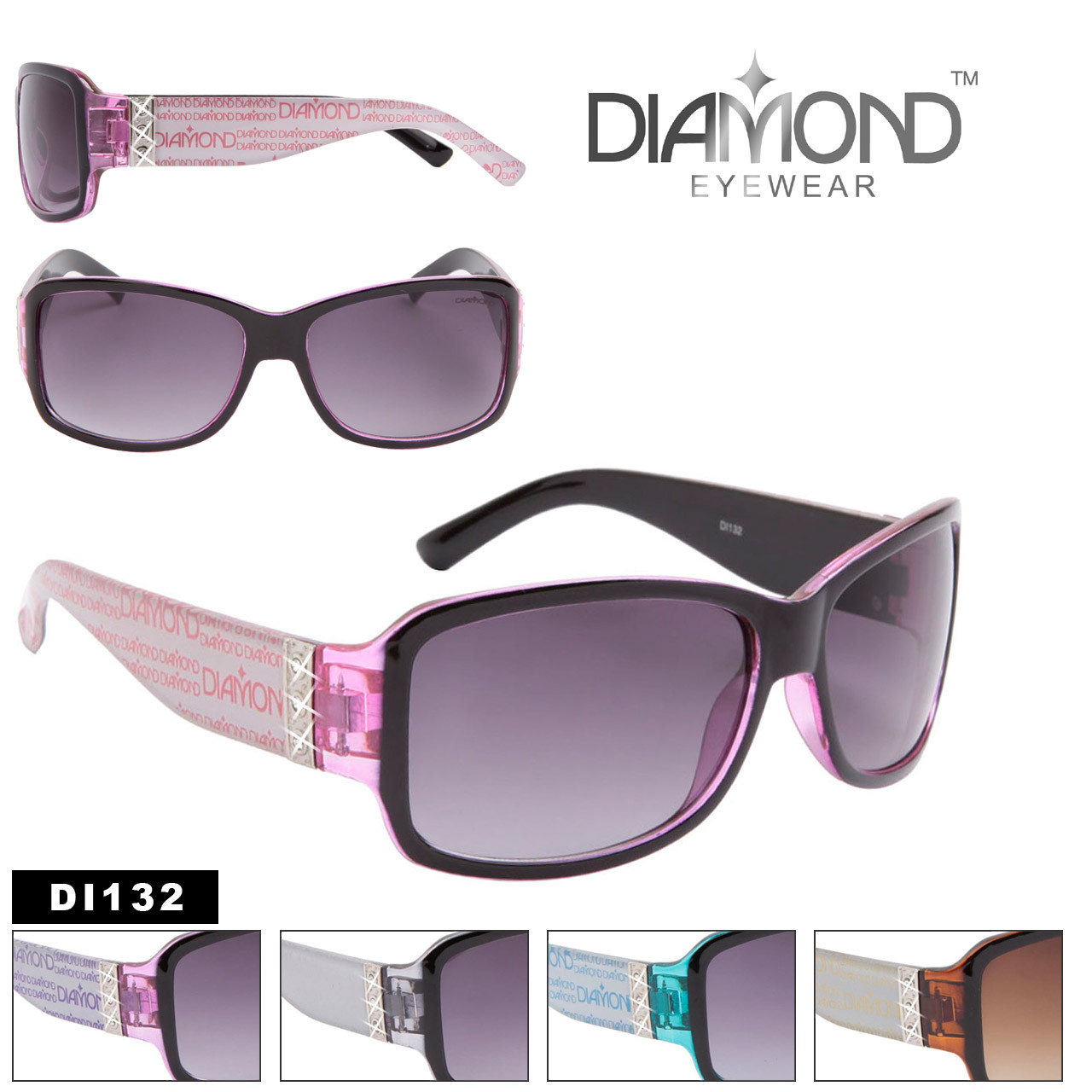 Diamond™ Eyewear Rhinestone Sunglasses by the Dozen Style DI132
