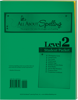 All About Spelling Level 2 Student Packet Cover