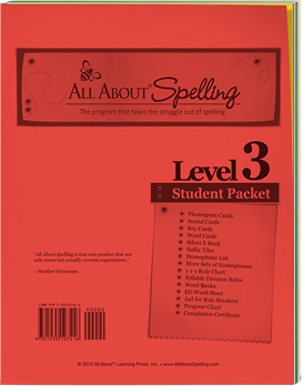 All About Spelling Level 3 Student Packet Cover