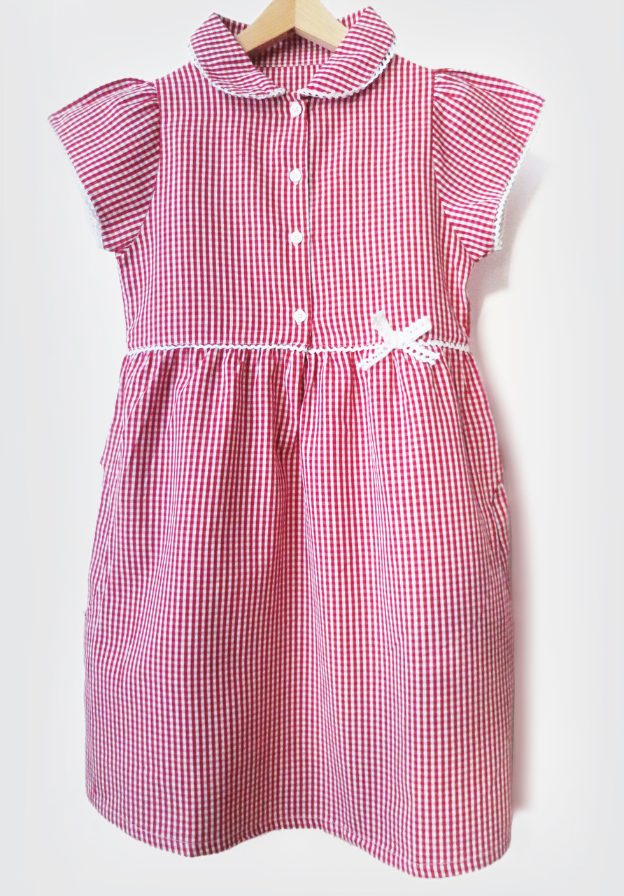 navy gingham school dress