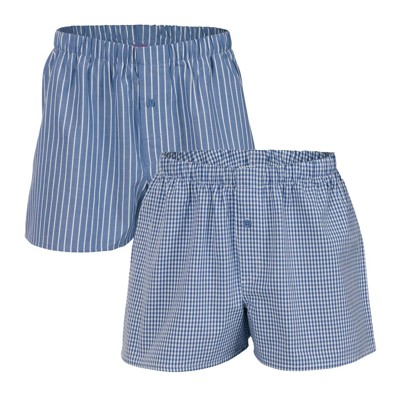 Organic Cotton Mens Boxers Blue (Twin Pack) - Living Crafts