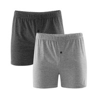 Organic Cotton Men Boxers Grey Stripes Duo Pack - Living Crafts