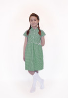 Organic School Uniform - Green Summer Gingham Checked Dress