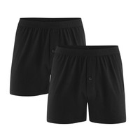 Ethan Men Boxer Shorts in Black (Twin Pack) - Living Crafts