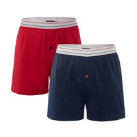 Ethan Men Boxer Shorts in Navy / Red (Twin Pack) - Living Crafts