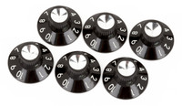 Pure Vintage Black-Silver Skirted Amplifier Knobs