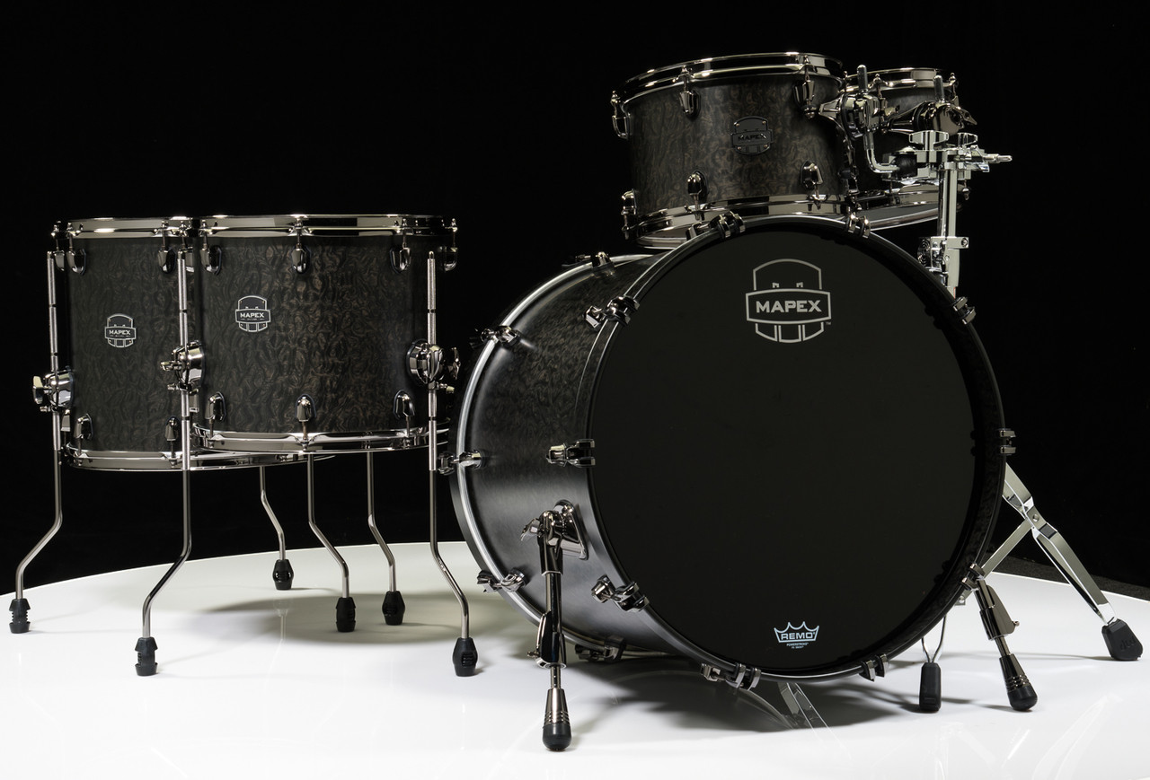 Mapex Saturn V Exotic Shell 5pc Studioease Flat Black Maple Burl mapex-saturn-v-exotic-shell-5pc-studioease-flat-black-maple-burl