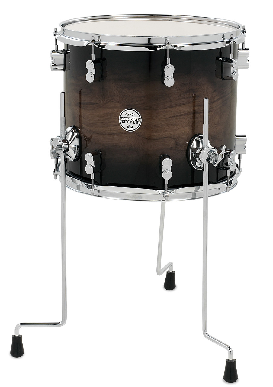 PDP Concept Maple Exotic Series 14" Floor Tom Charcoal Burst Over Walnut