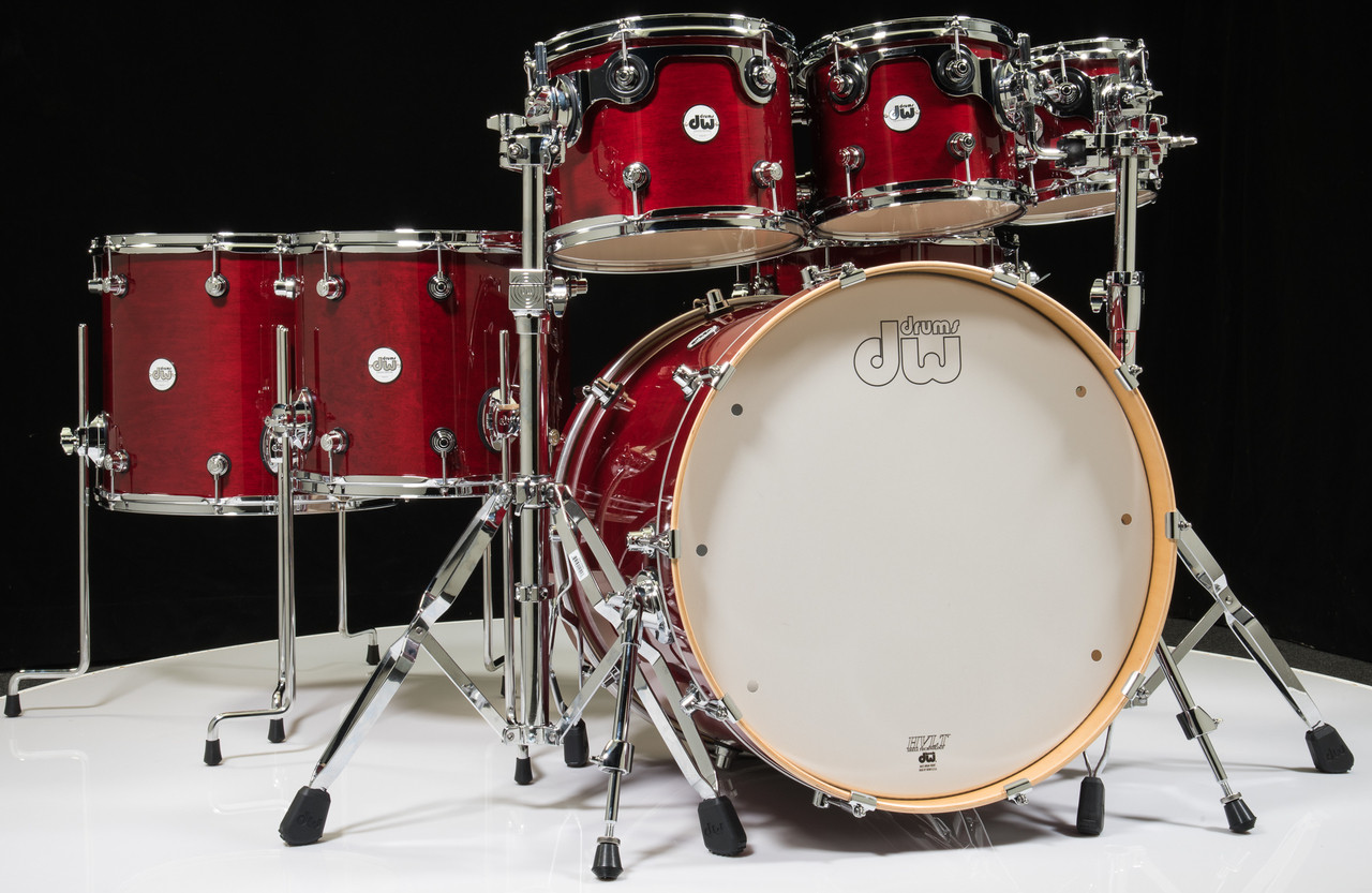 DW Design Series 7pc Drum Set Cherry Stain DW Design Series 7pc Drum Set Cherry Stain