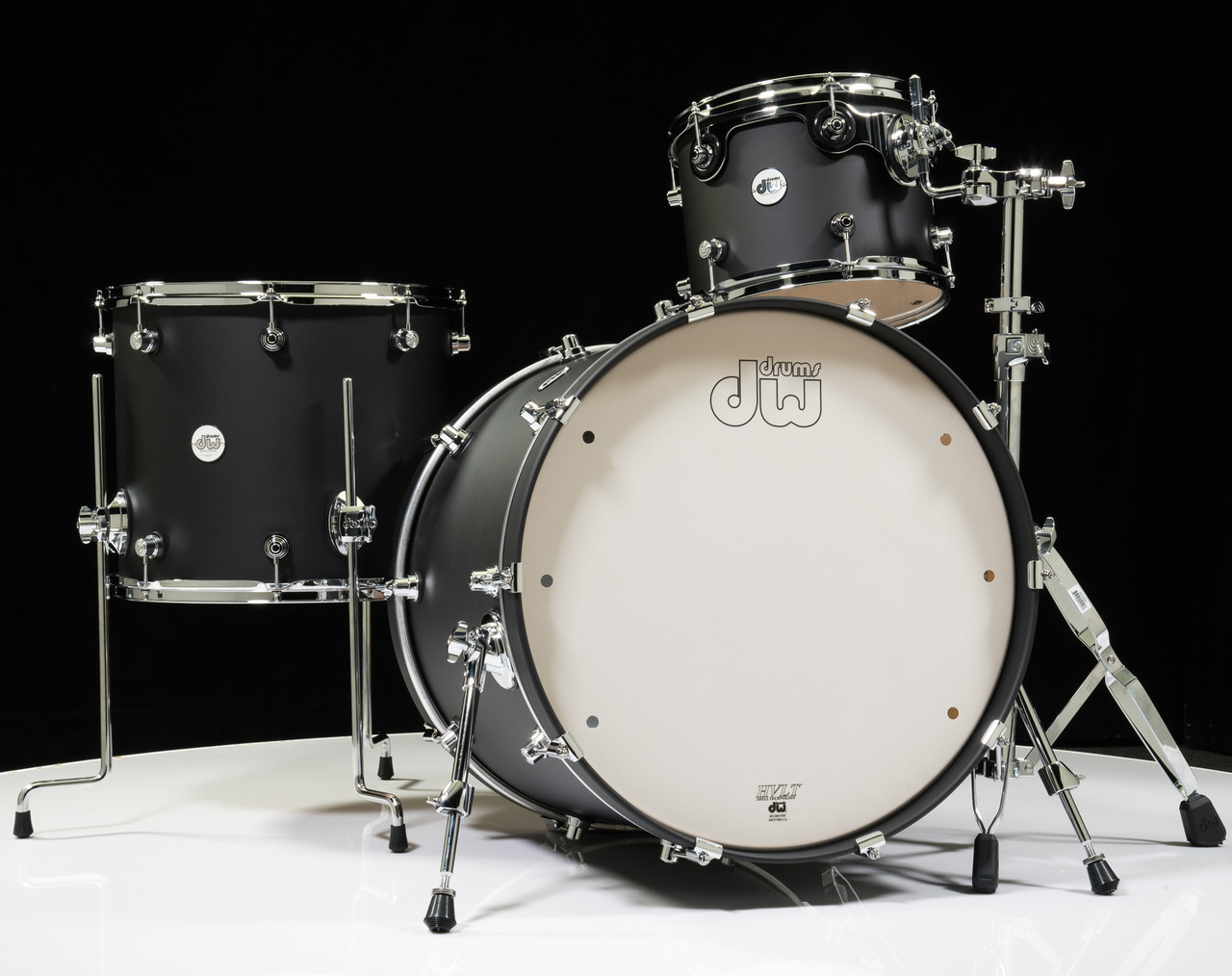 DW Design Series 3pc Drum Set 12/16/22 Black Satin