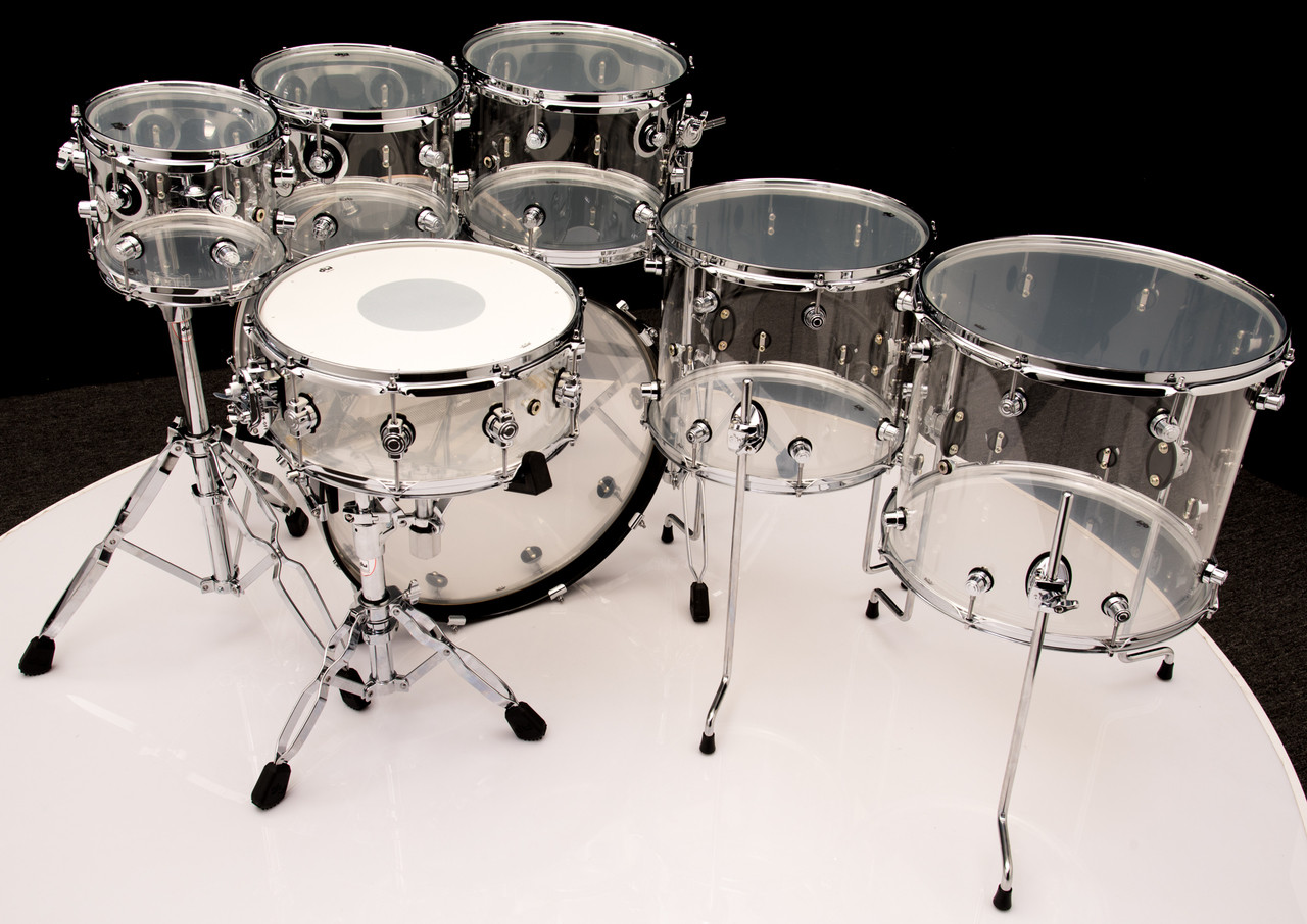 DW Acrylic Design Series Drum 6pc Set - Clear